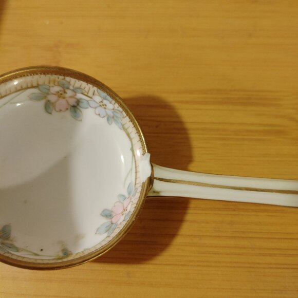 Nippon Beautiful Hand Painted Mayonnaise Sauce Dish With Spoon - Picture 14 of 16